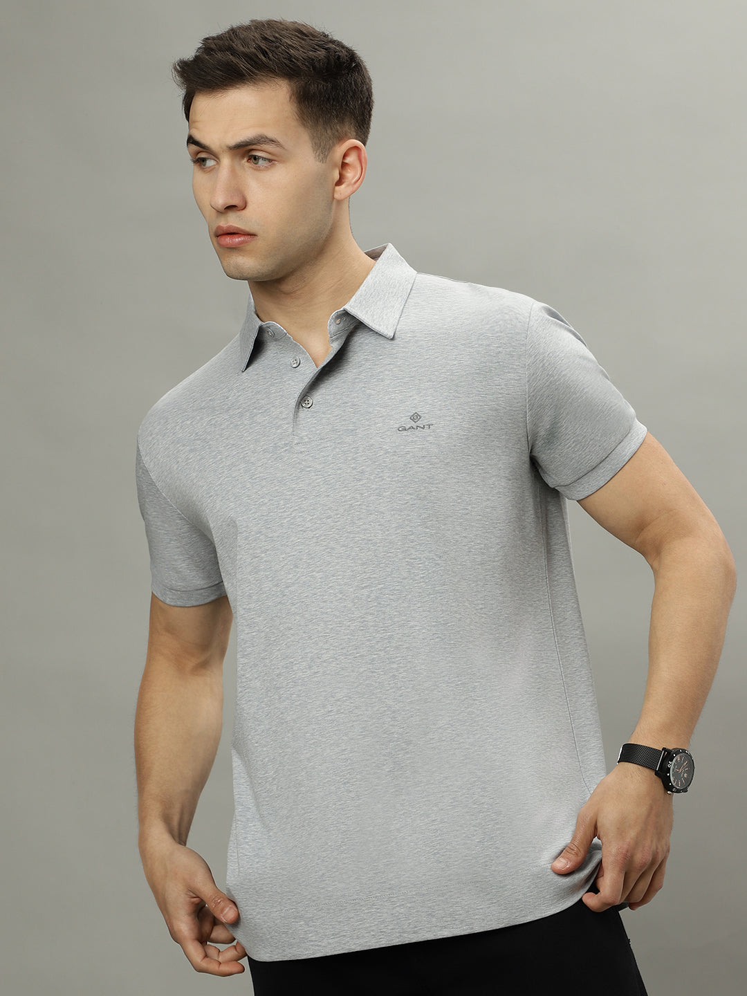 Gant Grey Fashion Slim Fit Polo T-Shirt