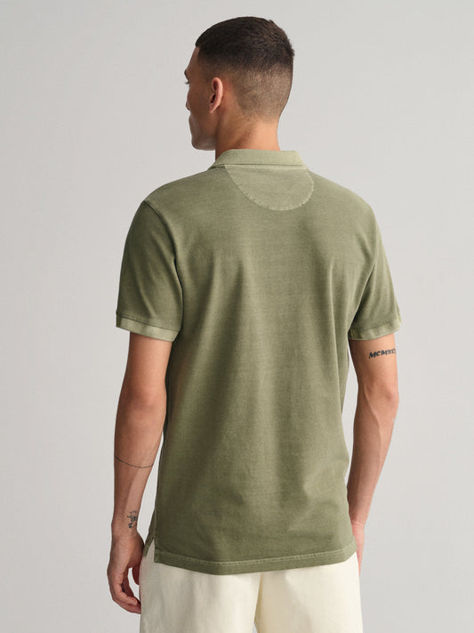 Gant Green Sunfaded Rugger Regular Fit Pique Polo T-Shirt