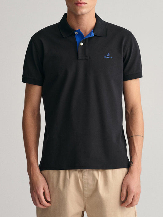 Gant Black Slim Fit Rugger Pique Polo T-Shirt