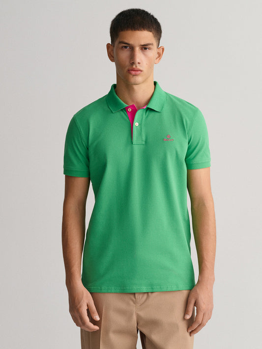 Gant Green Slim Fit Rugger Pique Polo T-Shirt