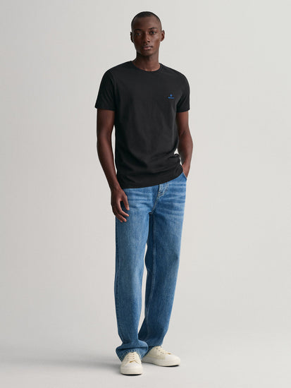 Gant Black Contrast Logo Regular Fit T-Shirt