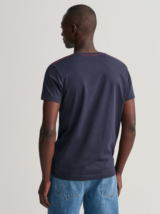 Gant Blue Contrast Logo Regular Fit T-Shirt