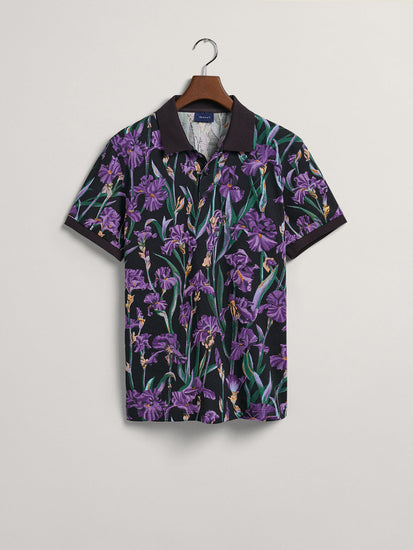 Gant Multi Iris Floral Print Regular Fit Pique Polo T-Shirt