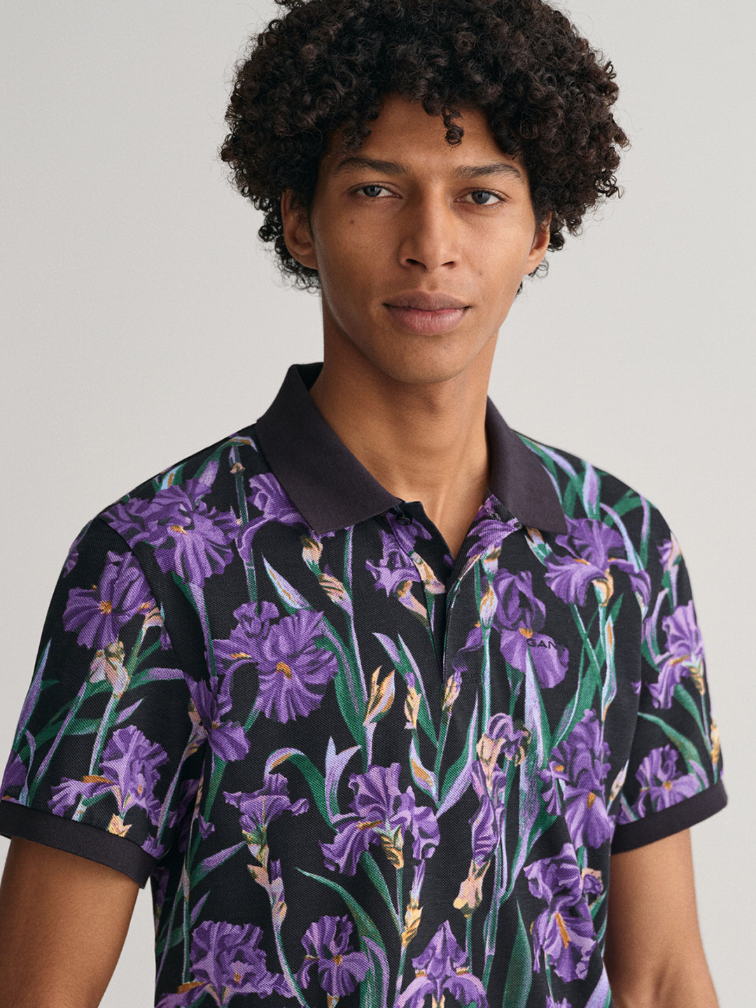 Gant Multi Iris Floral Print Regular Fit Pique Polo T-Shirt