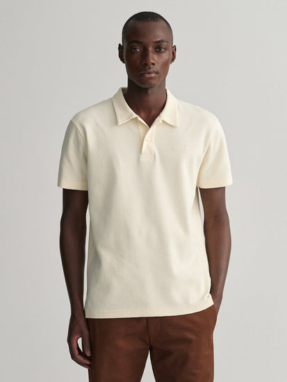 Gant Cream Waffle Regular Fit Pique Polo T-Shirt