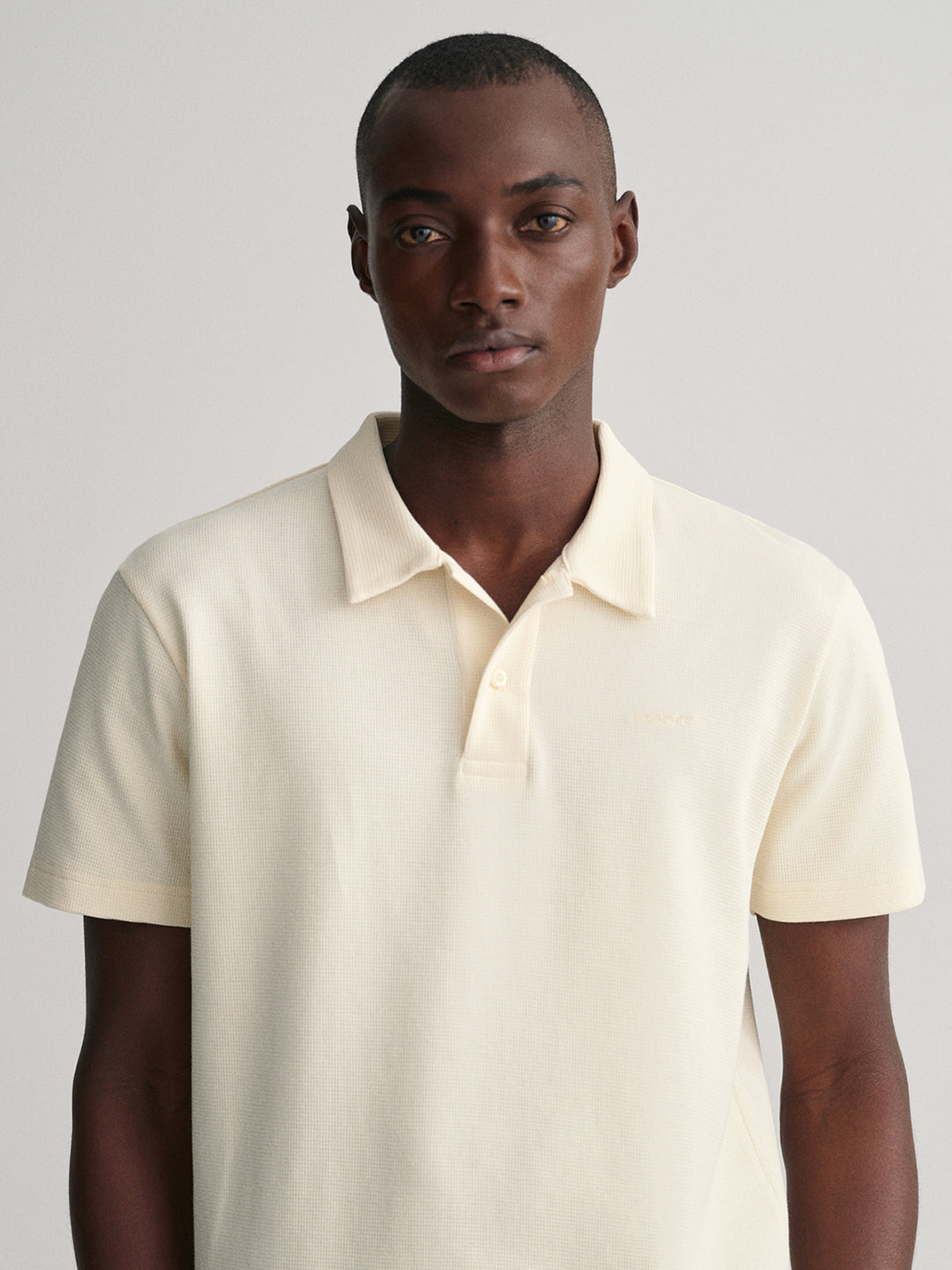 Gant Cream Waffle Regular Fit Pique Polo T-Shirt