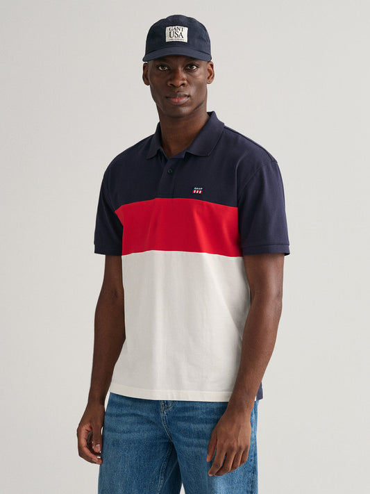 Gant Multi Blocked Comfort Fit Pique Polo T-Shirt