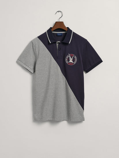 Gant Multi Blue Sail Diagonal Regular Fit Pique Polo T-Shirt