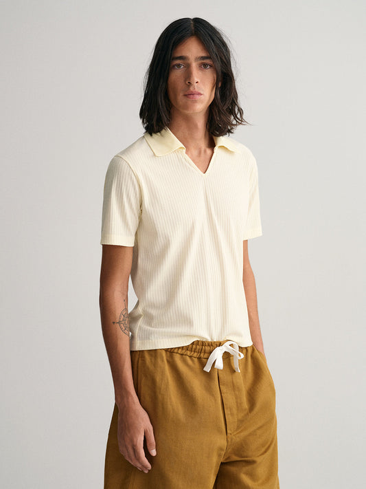 Gant Cream 70S Slim Fit Pique Polo T-Shirt