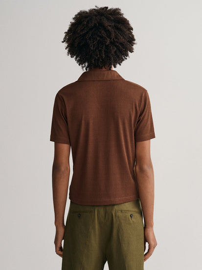 Gant Brown 70S Slim Fit Pique Polo T-Shirt