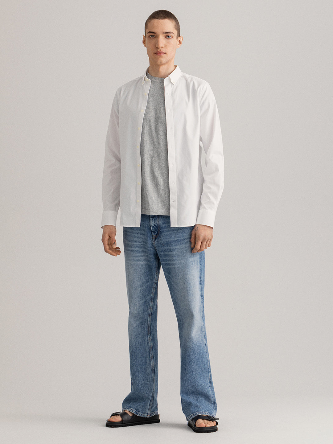 Gant White Pinpoint Oxford Clu Slim Fit Shirt