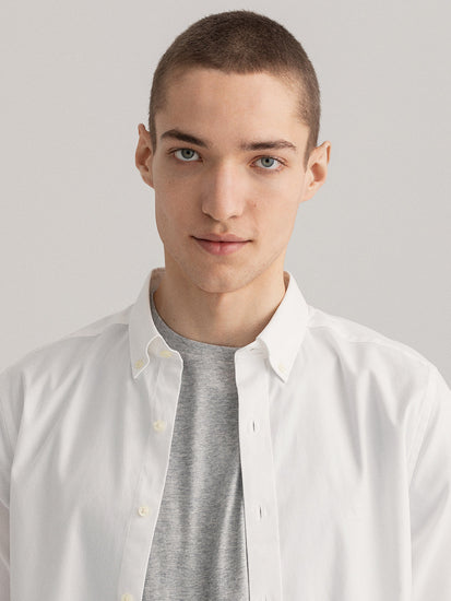 Gant White Pinpoint Oxford Clu Slim Fit Shirt