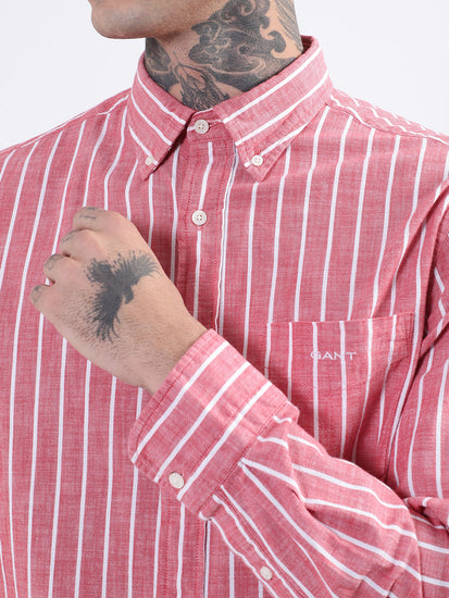 Gant Pink Striped Regular Fit Shirt