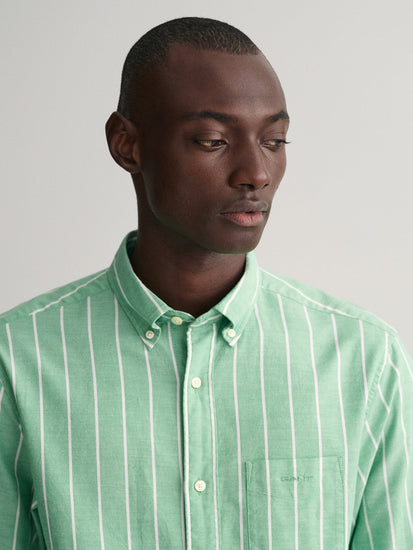 Gant Green Oxford Striped Regular Fit Shirt