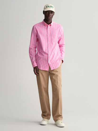 Gant Pink Oxford Striped Regular Fit Shirt