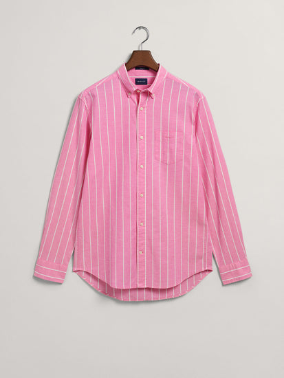 Gant Pink Oxford Striped Regular Fit Shirt