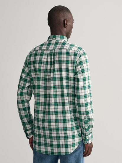 Gant Green Oxford Checked Regular Fit Shirt