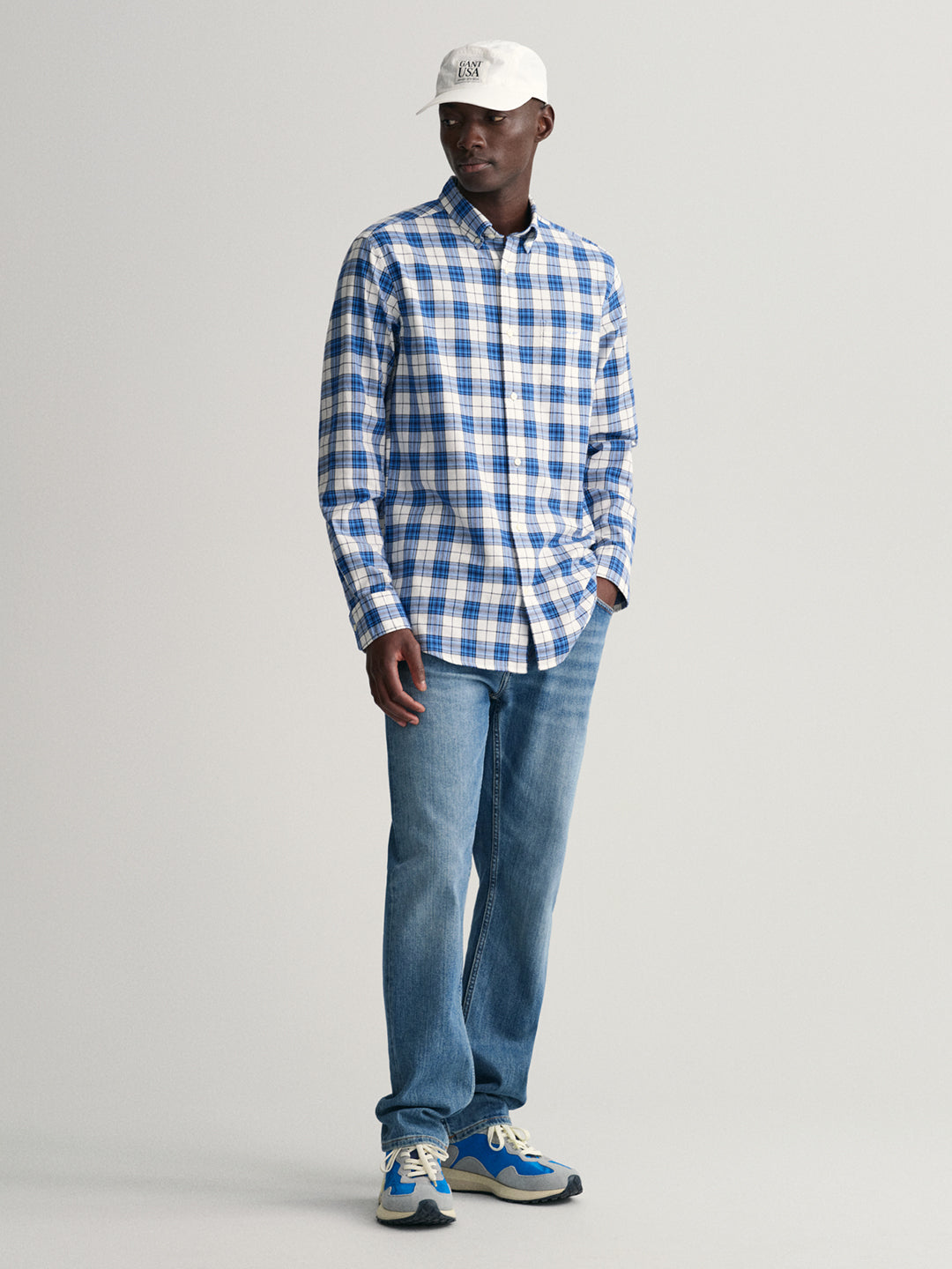 Gant Blue Oxford Checked Regular Fit Shirt