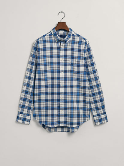 Gant Blue Oxford Checked Regular Fit Shirt