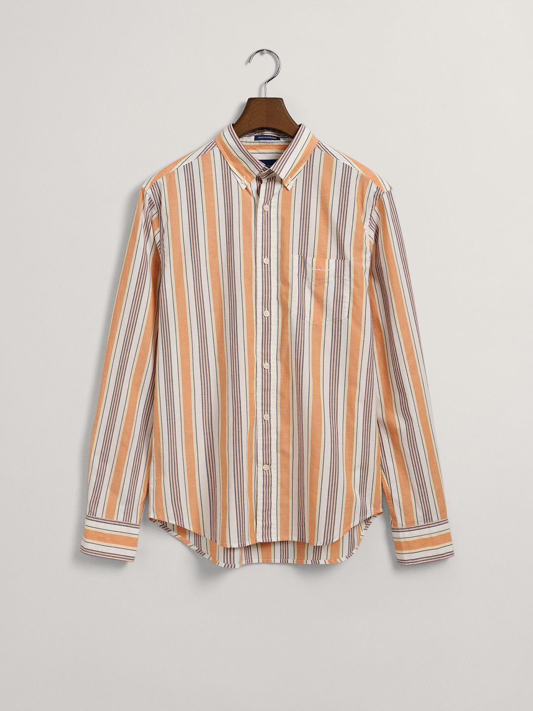 Gant Orange Untucked Striped Regular Fit Shirt