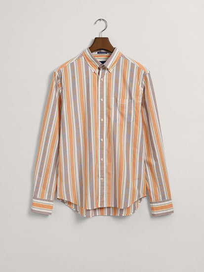 Gant Orange Untucked Striped Regular Fit Shirt