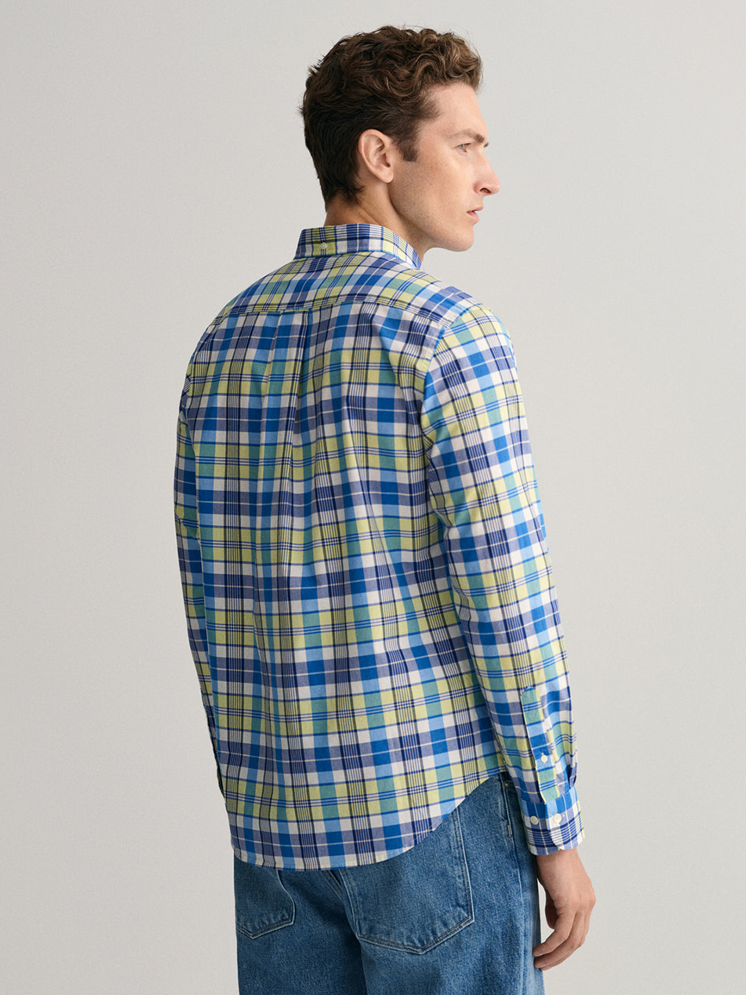 Gant Blue Untucked Colorful Checked Regular Fit Shirt