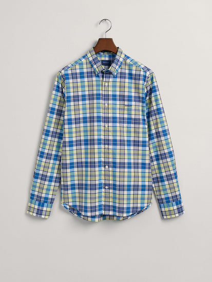 Gant Blue Untucked Colorful Checked Regular Fit Shirt