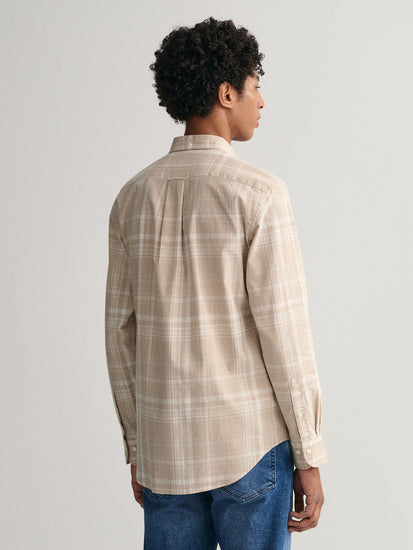 Gant Beige Checked Regular Fit Shirt