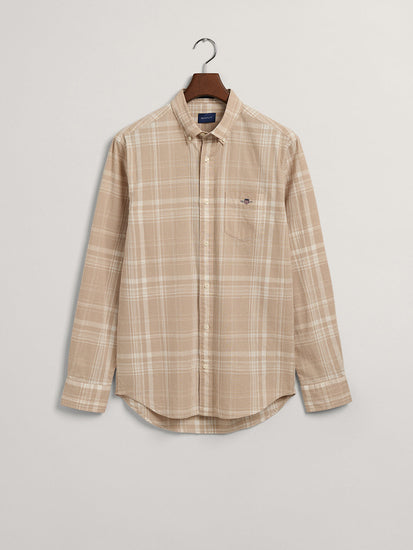 Gant Beige Checked Regular Fit Shirt