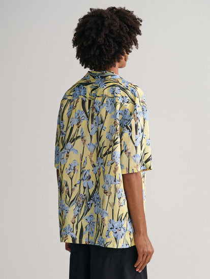 Gant Multi Iris Floral Print Relaxed Fit Linen Shirt