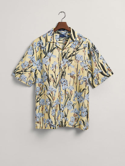 Gant Multi Iris Floral Print Relaxed Fit Linen Shirt