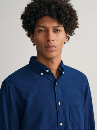 Gant Blue Untucked Oxford Regular Fit Shirt