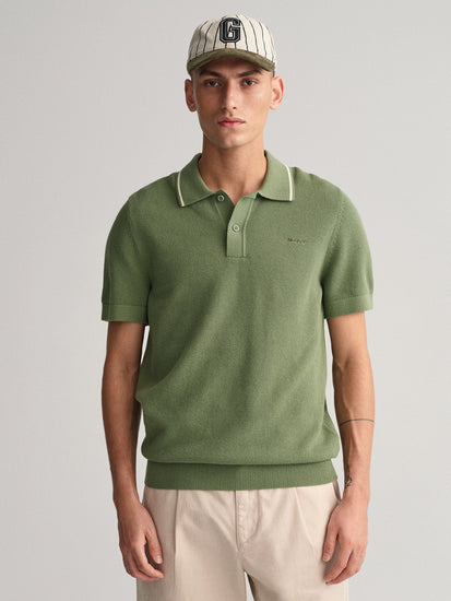 Gant Green Regular Fit Pique Polo T-Shirt