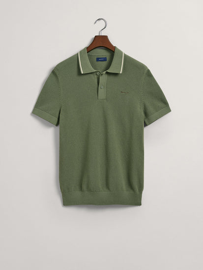 Gant Green Regular Fit Pique Polo T-Shirt