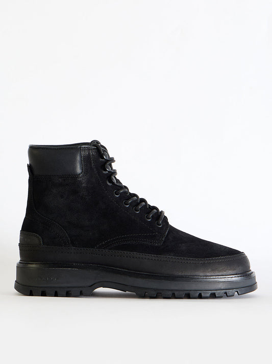 Gant Men Black  Solid Lace-Up Round Toe Boots