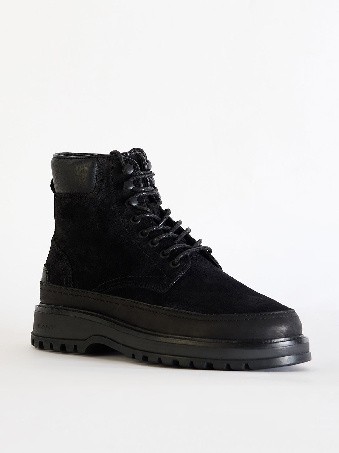 Gant Men Black  Solid Lace-Up Round Toe Boots