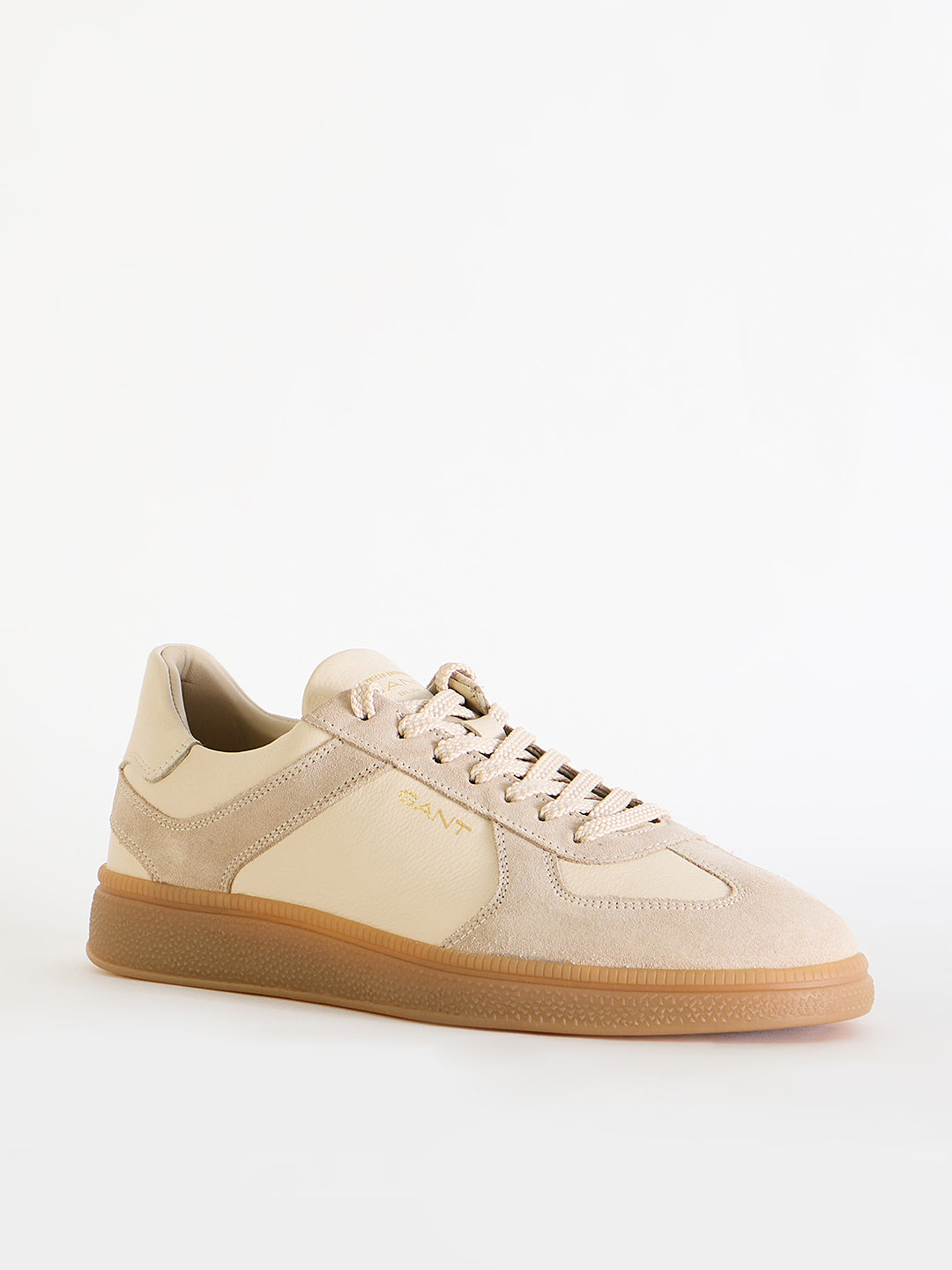 Gant Men Beige Color-Blocked Lace-Up Round Toe Sneakers