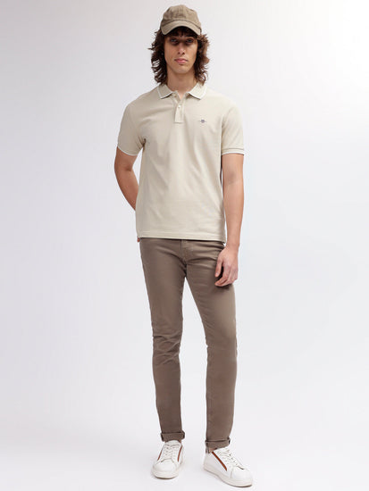 Gant Men Brown Solid Super Slim Mid Rise Jeans