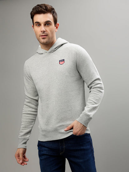 Gant Men Solid Hooded Full Sleeves Sweatshirt