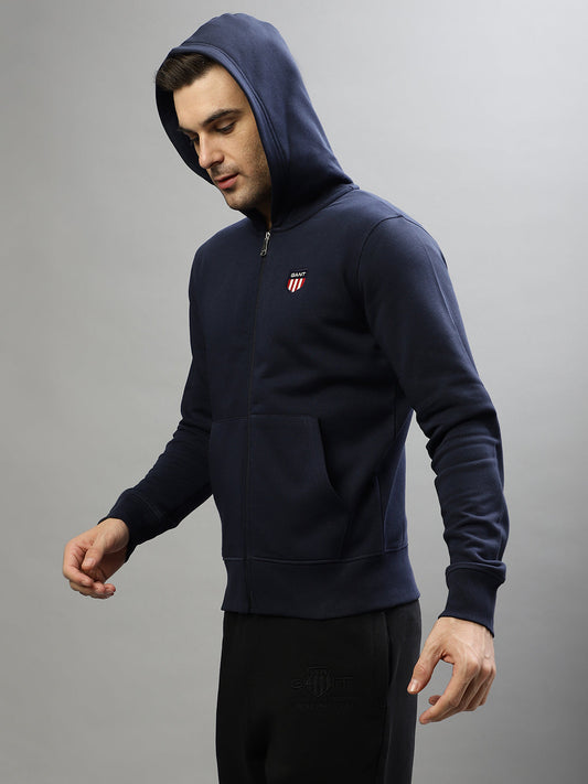 Gant Men Solid Hooded Full Sleeves Sweatshirt