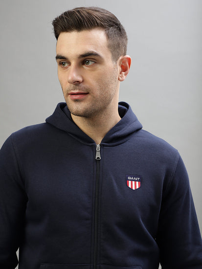 Gant Men Solid Hooded Full Sleeves Sweatshirt