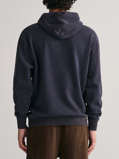 Gant Men Blue Printed Hooded Sweatshirt