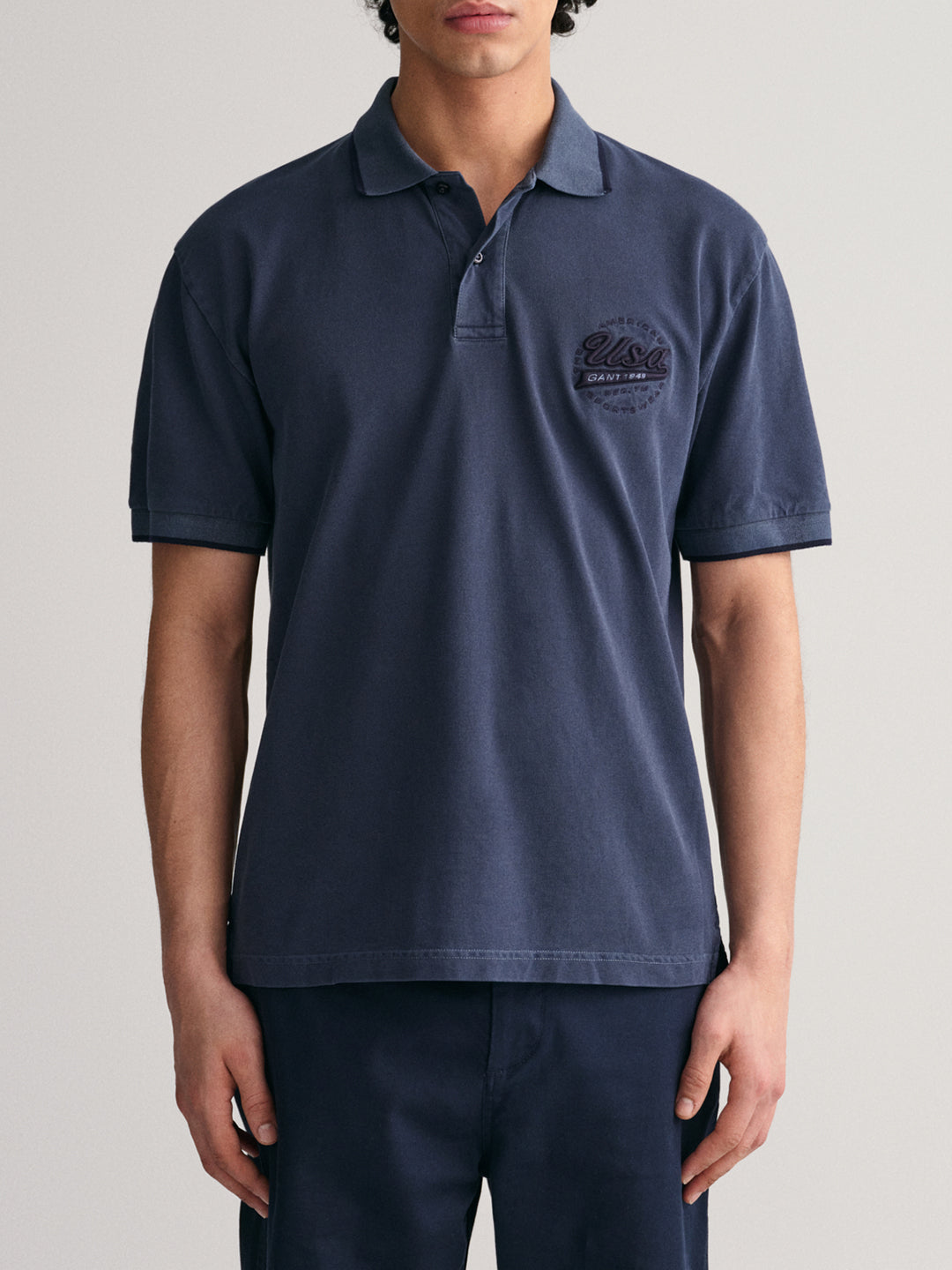 Gant Navy Fashion Relaxed Fit Polo T-Shirt