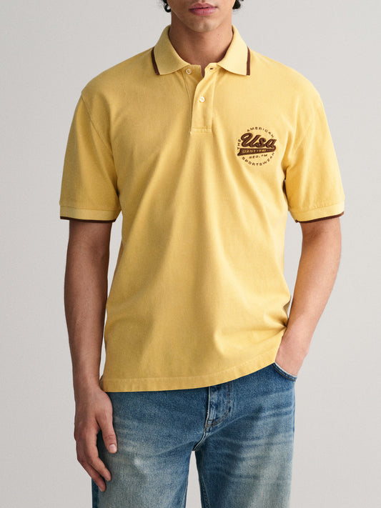 Gant Yellow Fashion Relaxed Fit Polo T-Shirt