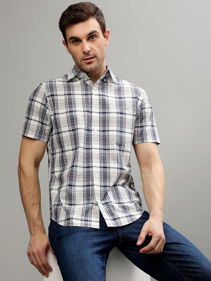 Gant White Fashion Checked Regular Fit Shirt