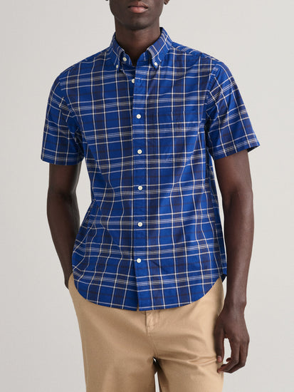 Gant Blue Fashion Checked Regular Fit Shirt