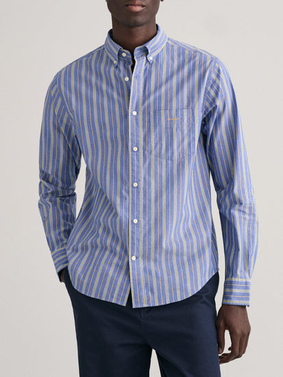 Gant Blue Fashion Striped Regular Fit Shirt