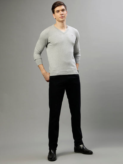 Gant Men Solid V Neck Long Sleeves Sweater