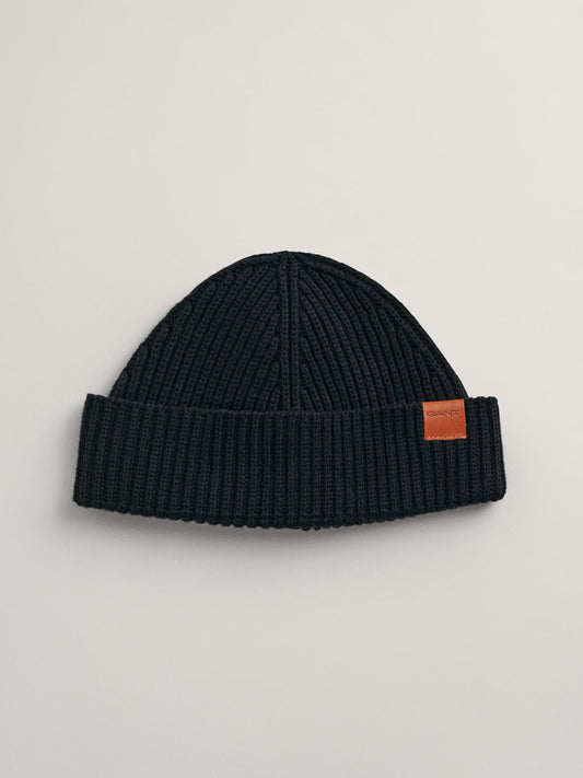 Gant Men Black Solid Beanie