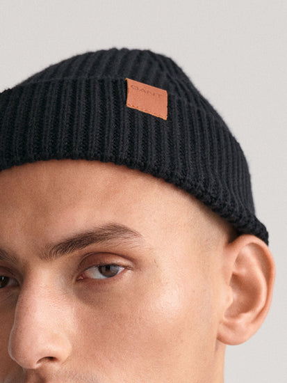 Gant Men Black Solid Beanie